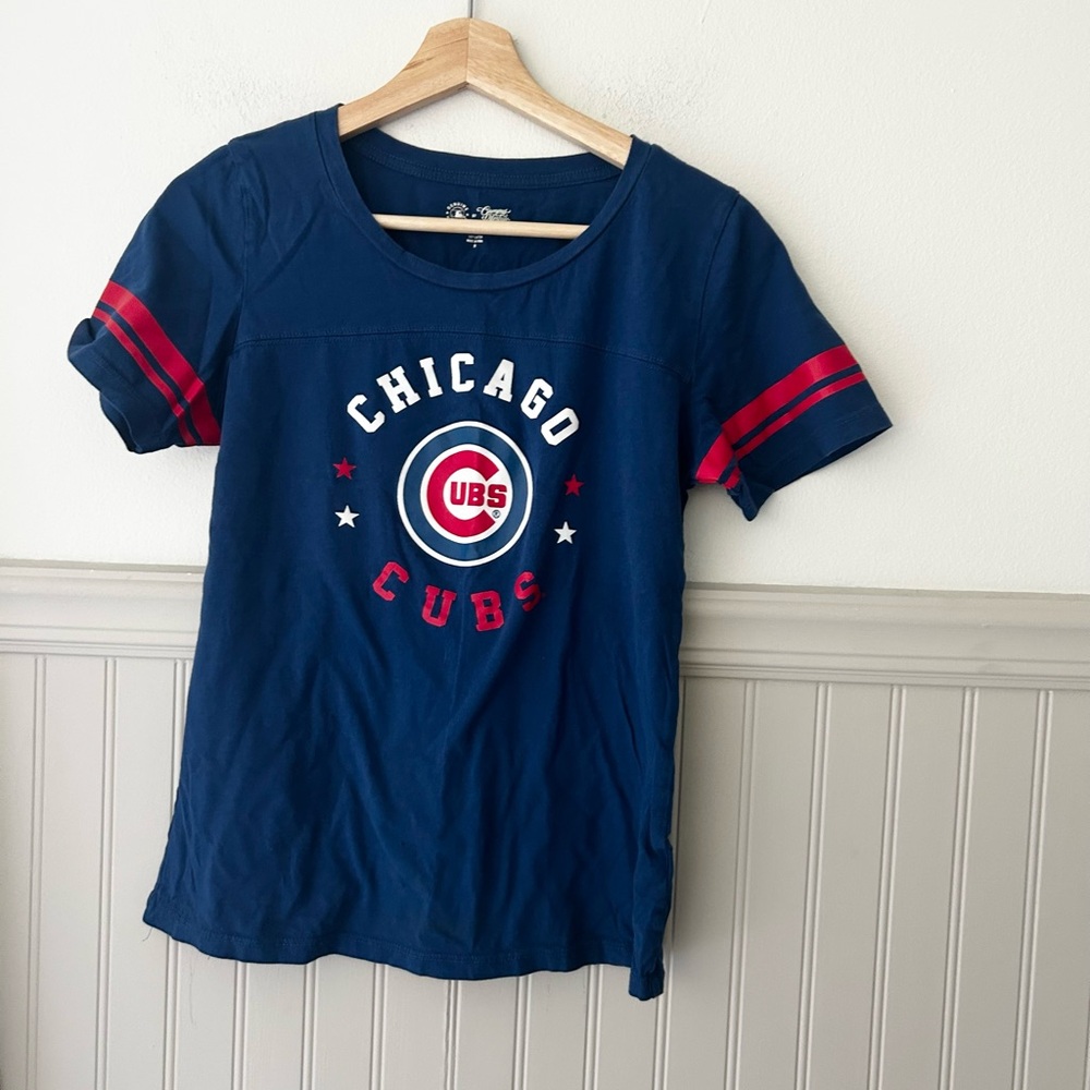 Genuine Merchandise Medium Blue Chicago Cubs Baseball Cotton Short Sleeve Shirt